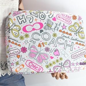 COACH Poppy Collection Graffiti Laptop Sleeve Bag
